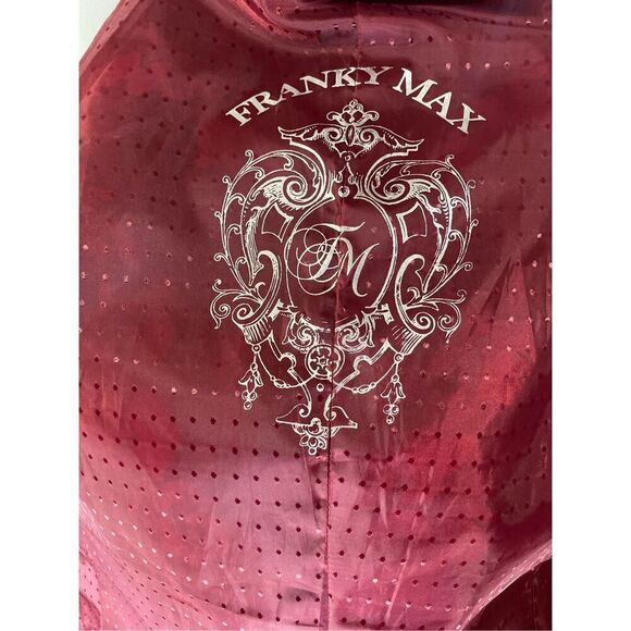 Large, Franky Max unique, unisex blue velour, cross embroidered blazer/jacket. - Picture 12 of 14